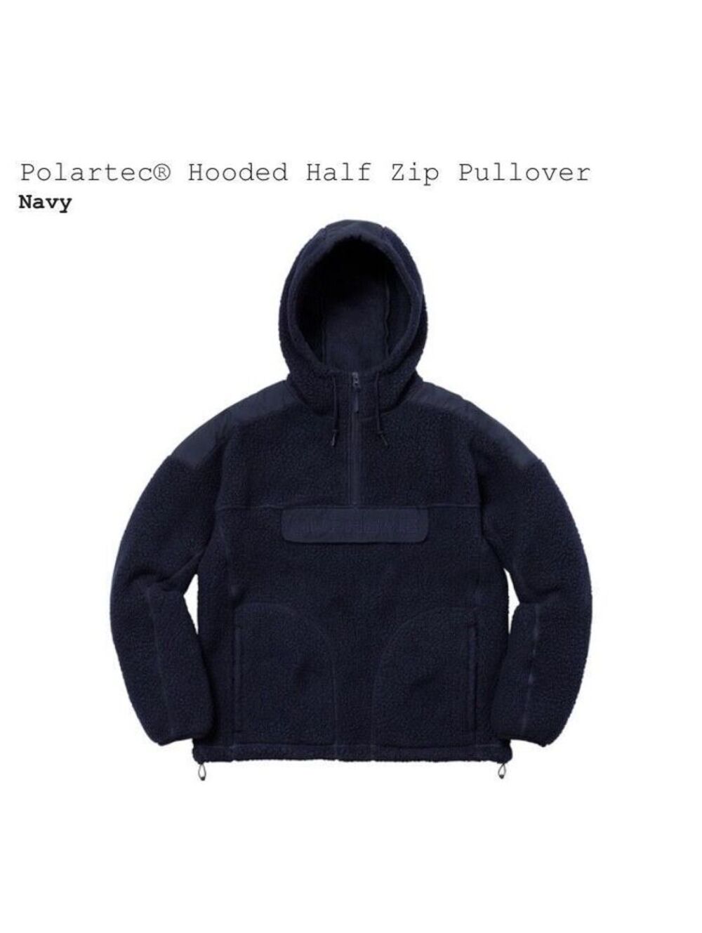 Supreme Polartec Fleece Hooded Half Zip Hoodie Large Navy